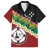 Frangipani Festival Rabaul East New Britain Family Matching Long Sleeve Bodycon Dress and Hawaiian Shirt Dukduk Dance With Plumeria LT14 Dad's Shirt - Short Sleeve Red - Polynesian Pride