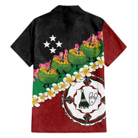 Frangipani Festival Rabaul East New Britain Family Matching Off The Shoulder Long Sleeve Dress and Hawaiian Shirt Dukduk Dance With Plumeria - Polynesian Pride