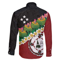 Frangipani Festival Rabaul East New Britain Family Matching Off The Shoulder Long Sleeve Dress and Hawaiian Shirt Dukduk Dance With Plumeria - Polynesian Pride