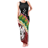 Frangipani Festival Rabaul East New Britain Family Matching Tank Maxi Dress and Hawaiian Shirt Dukduk Dance With Plumeria - Polynesian Pride