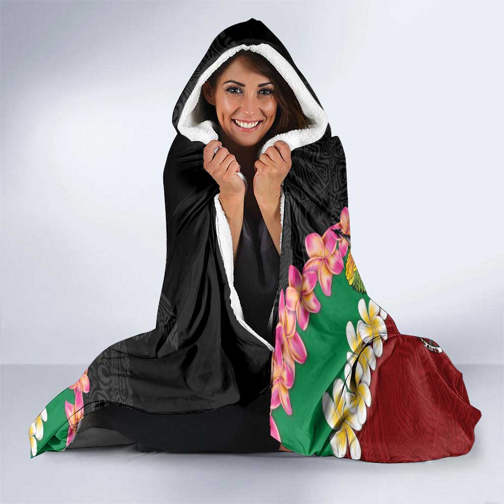 Frangipani Festival Rabaul East New Britain Hooded Blanket Dukduk Dance With Plumeria - Polynesian Pride