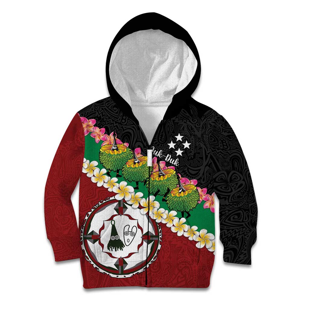 Frangipani Festival Rabaul East New Britain Kid Hoodie Dukduk Dance With Plumeria - Polynesian Pride