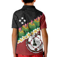 Frangipani Festival Rabaul East New Britain Kid Polo Shirt Dukduk Dance With Plumeria - Polynesian Pride