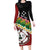 Frangipani Festival Rabaul East New Britain Long Sleeve Bodycon Dress Dukduk Dance With Plumeria - Polynesian Pride