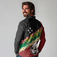 Frangipani Festival Rabaul East New Britain Long Sleeve Polo Shirt Dukduk Dance With Plumeria LT14 - Polynesian Pride