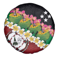 Frangipani Festival Rabaul East New Britain Spare Tire Cover Dukduk Dance With Plumeria - Polynesian Pride