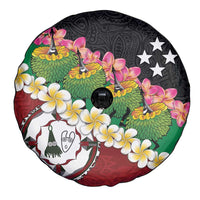 Frangipani Festival Rabaul East New Britain Spare Tire Cover Dukduk Dance With Plumeria - Polynesian Pride