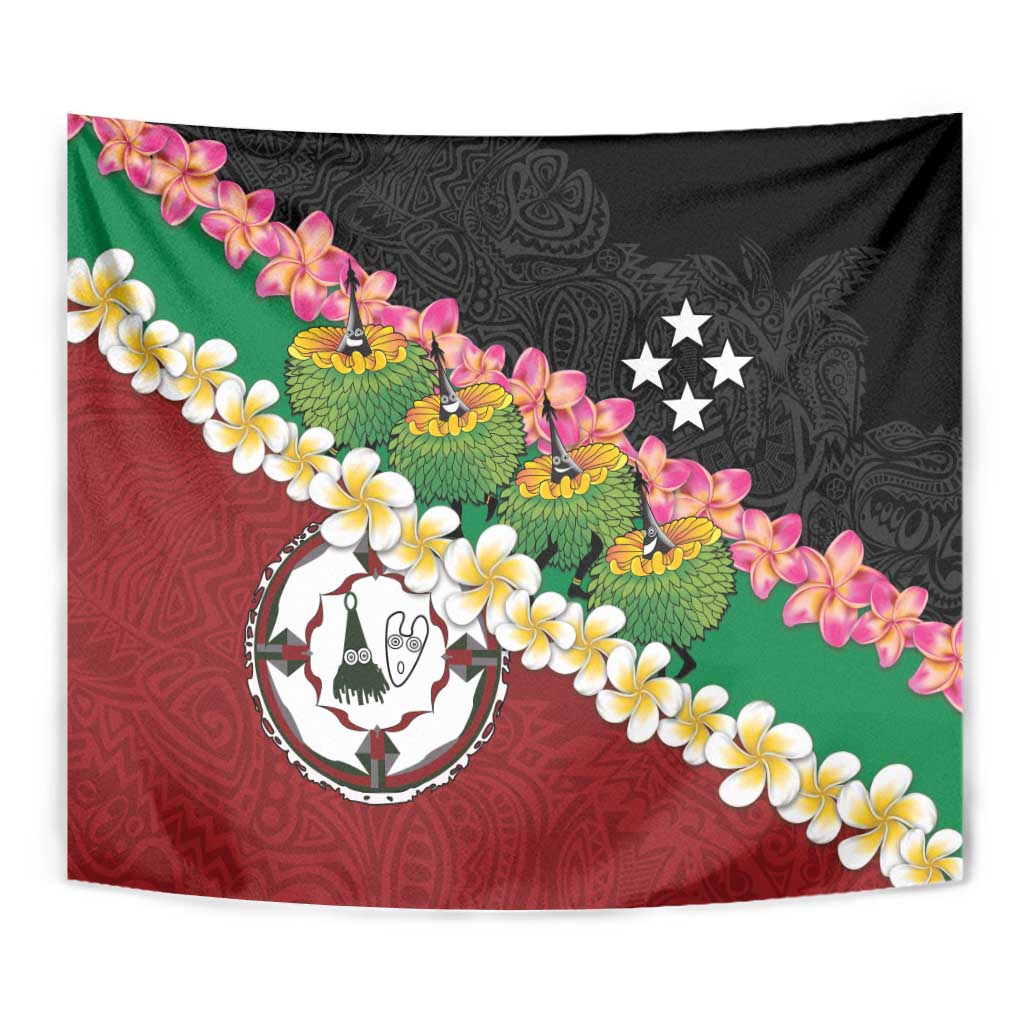 Frangipani Festival Rabaul East New Britain Tapestry Dukduk Dance With Plumeria - Polynesian Pride