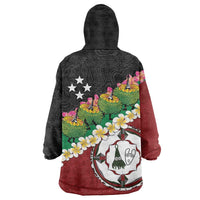 Frangipani Festival Rabaul East New Britain Wearable Blanket Hoodie Dukduk Dance With Plumeria - Polynesian Pride