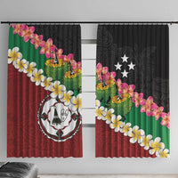 Frangipani Festival Rabaul East New Britain Window Curtain Dukduk Dance With Plumeria - Polynesian Pride
