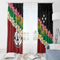 Frangipani Festival Rabaul East New Britain Window Curtain Dukduk Dance With Plumeria - Polynesian Pride