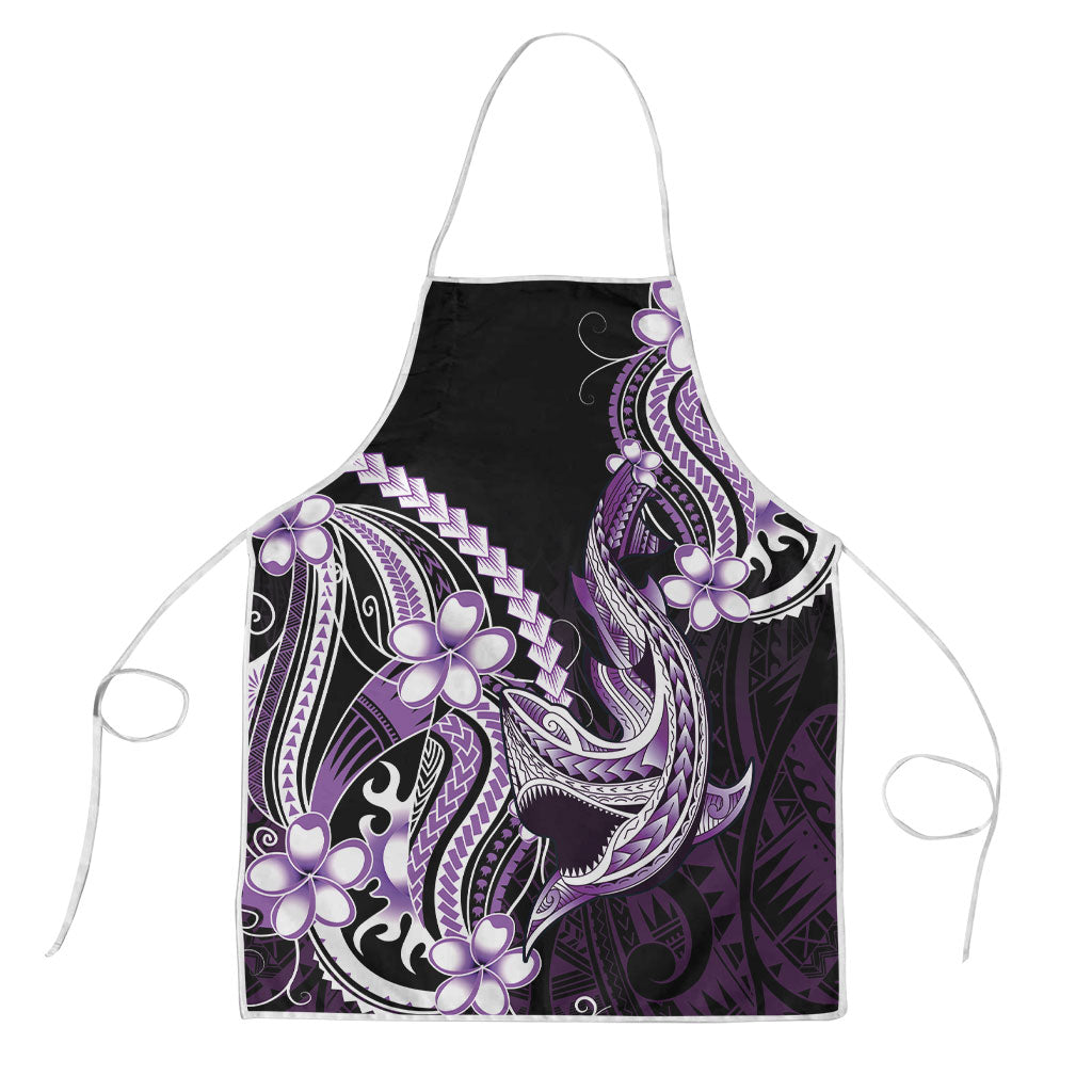 Purple Black Aloha Hawaii Apron Polynesian Shark Tattoo Plumeria LT14 Purple - Polynesian Pride