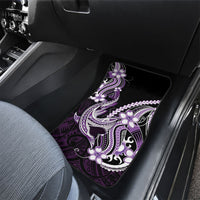 Purple Black Aloha Hawaii Car Mats Polynesian Shark Tattoo Plumeria