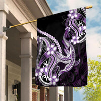 Purple Black Aloha Hawaii Garden Flag Polynesian Shark Tattoo Plumeria