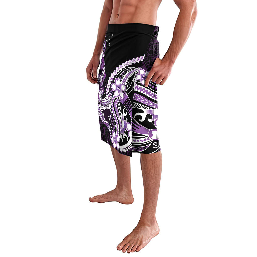 Purple Black Aloha Hawaii Lavalava Polynesian Shark Tattoo Plumeria