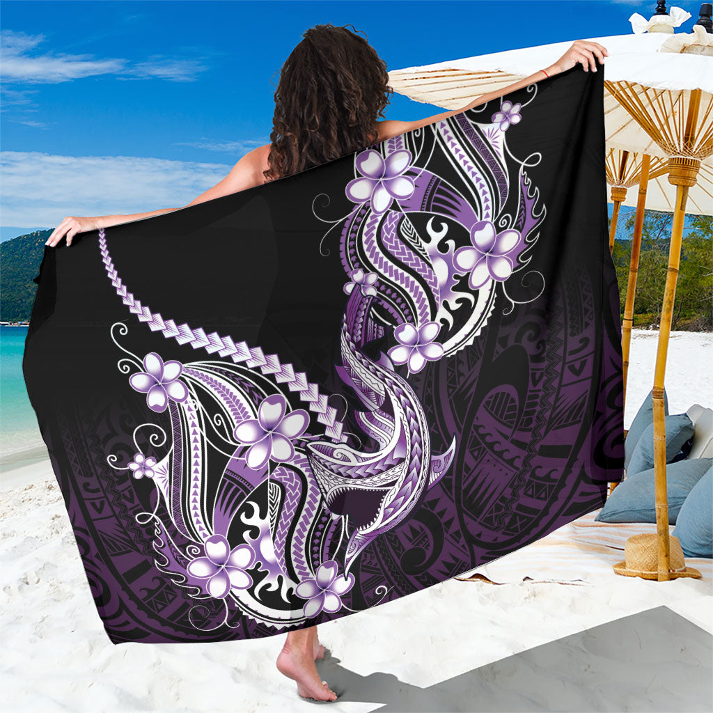 Purple Black Aloha Hawaii Sarong Polynesian Shark Tattoo Plumeria LT14 One Size 44 x 66 inches Purple - Polynesian Pride