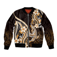 Orange Black Aloha Hawaii Bomber Jacket Polynesian Shark Tattoo Plumeria