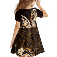 Orange Black Aloha Hawaii Family Matching Tank Maxi Dress and Hawaiian Shirt Polynesian Shark Tattoo Plumeria LT14 - Polynesian Pride