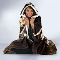 Orange Black Aloha Hawaii Hooded Blanket Polynesian Shark Tattoo Plumeria