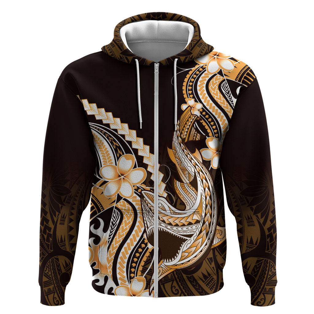 Orange Black Aloha Hawaii Hoodie Polynesian Shark Tattoo Plumeria
