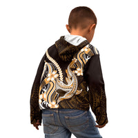 Orange Black Aloha Hawaii Kid Hoodie Polynesian Shark Tattoo Plumeria LT14 - Polynesian Pride