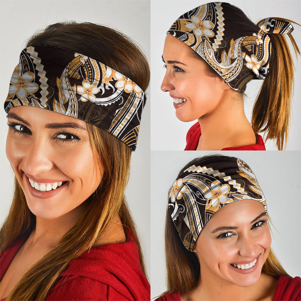 Orange Black Aloha Hawaii Neck Gaiter Polynesian Shark Tattoo Plumeria
