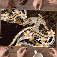 Orange Black Aloha Hawaii Puzzle Polynesian Shark Tattoo Plumeria