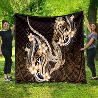 Orange Black Aloha Hawaii Quilt Polynesian Shark Tattoo Plumeria