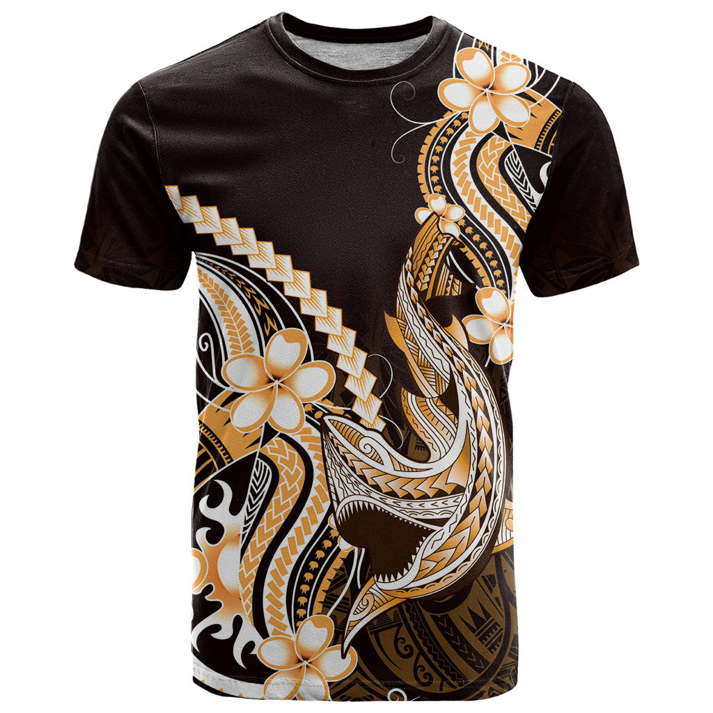 Orange Black Aloha Hawaii T Shirt Polynesian Shark Tattoo Plumeria LT14 Orange - Polynesian Pride