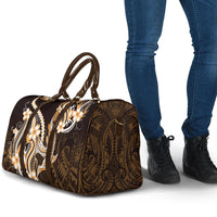 Orange Black Aloha Hawaii Travel Bag Polynesian Shark Tattoo Plumeria