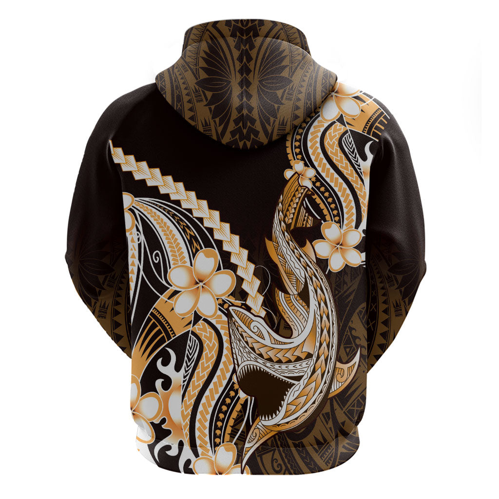 Orange Black Aloha Hawaii Zip Hoodie Polynesian Shark Tattoo Plumeria
