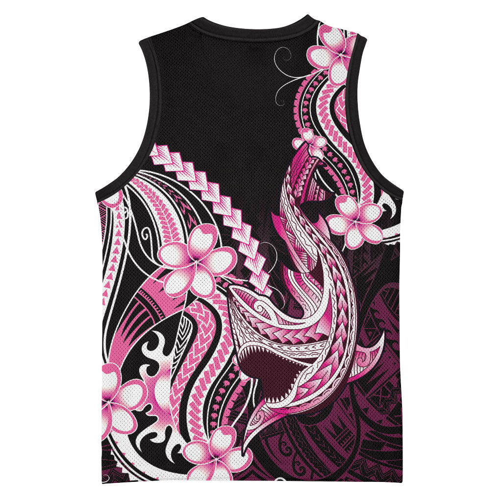 Pink Black Aloha Hawaii Basketball Jersey Polynesian Shark Tattoo Plumeria LT14 - Polynesian Pride
