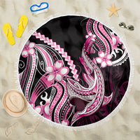 Pink Black Aloha Hawaii Beach Blanket Polynesian Shark Tattoo Plumeria