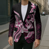 Pink Black Aloha Hawaii Blazer Polynesian Shark Tattoo Plumeria
