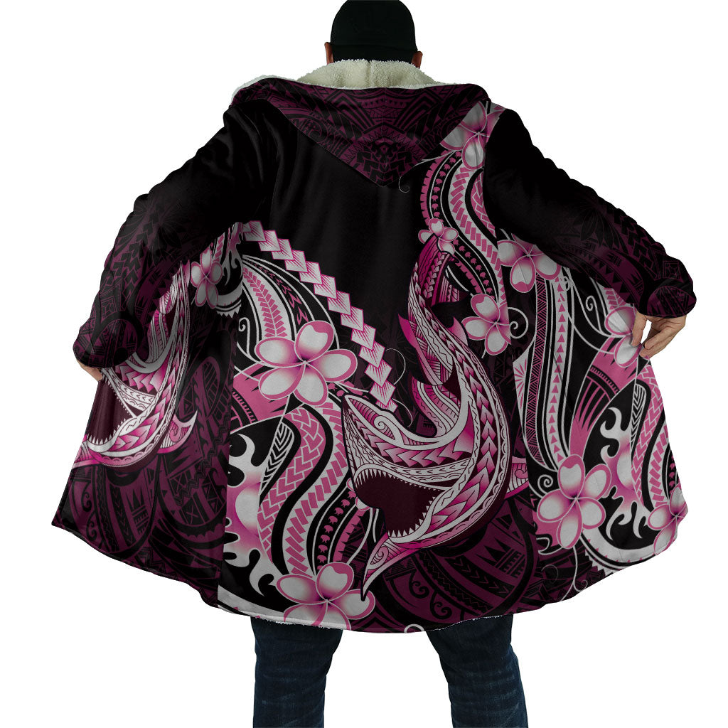 Pink Black Aloha Hawaii Cloak Polynesian Shark Tattoo Plumeria