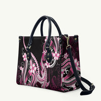 Pink Black Aloha Hawaii Leather Bag Polynesian Shark Tattoo Plumeria
