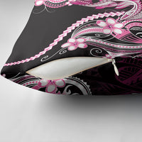 Pink Black Aloha Hawaii Pillow Cover Polynesian Shark Tattoo Plumeria