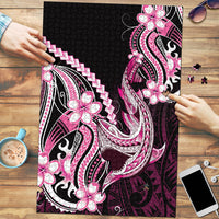 Pink Black Aloha Hawaii Puzzle Polynesian Shark Tattoo Plumeria