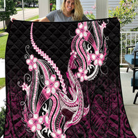 Pink Black Aloha Hawaii Quilt Polynesian Shark Tattoo Plumeria