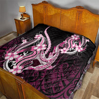 Pink Black Aloha Hawaii Quilt Polynesian Shark Tattoo Plumeria