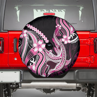 Pink Black Aloha Hawaii Spare Tire Cover Polynesian Shark Tattoo Plumeria