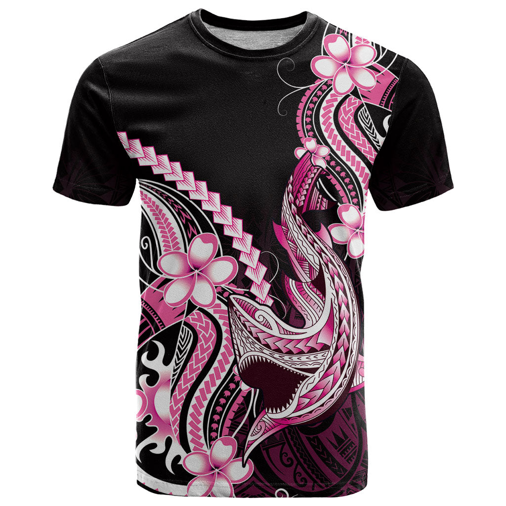 Pink Black Aloha Hawaii T Shirt Polynesian Shark Tattoo Plumeria LT14 Pink - Polynesian Pride