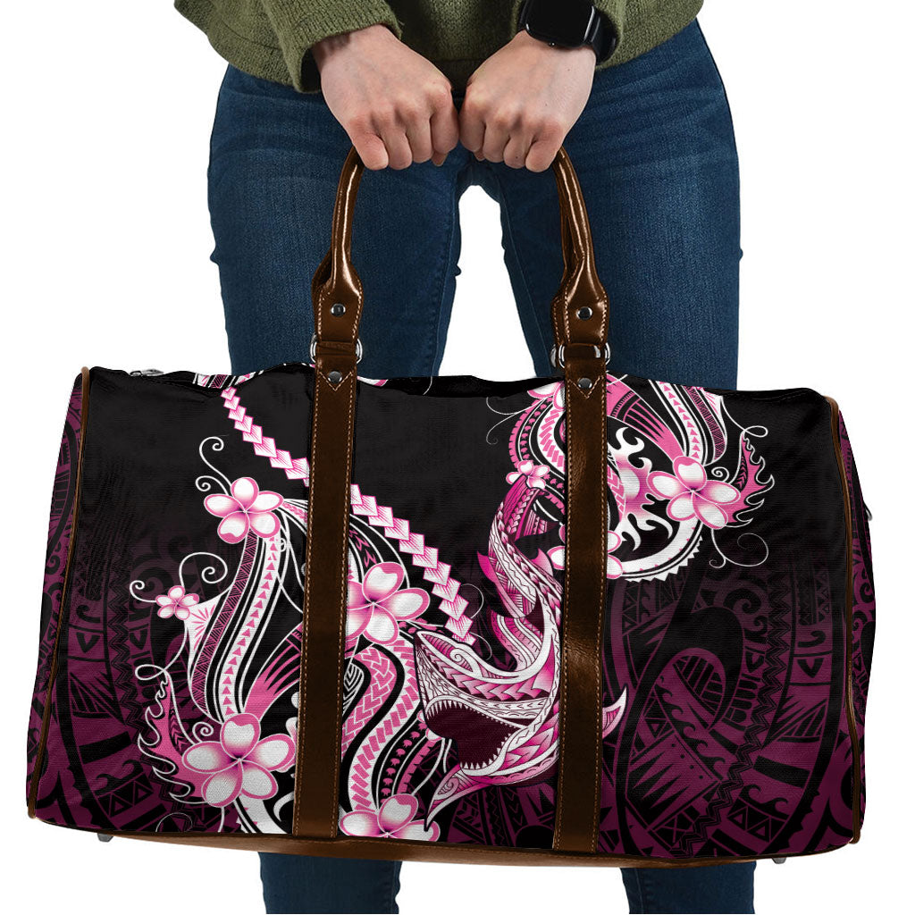 Pink Black Aloha Hawaii Travel Bag Polynesian Shark Tattoo Plumeria LT14 Pink - Polynesian Pride