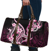 Pink Black Aloha Hawaii Travel Bag Polynesian Shark Tattoo Plumeria