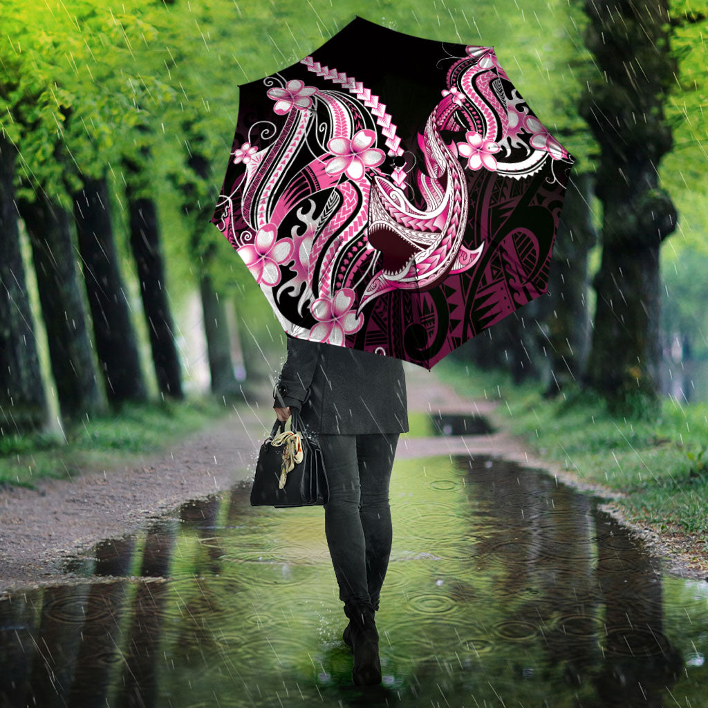 Pink Black Aloha Hawaii Umbrella Polynesian Shark Tattoo Plumeria