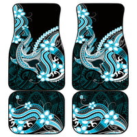 Blue Black Aloha Hawaii Car Mats Polynesian Shark Tattoo Plumeria