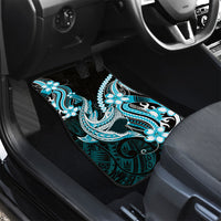 Blue Black Aloha Hawaii Car Mats Polynesian Shark Tattoo Plumeria