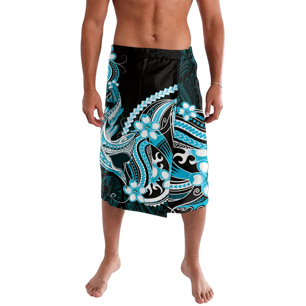 Blue Black Aloha Hawaii Lavalava Polynesian Shark Tattoo Plumeria LT14 Blue - Polynesian Pride
