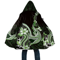 Green Black Aloha Hawaii Cloak Polynesian Shark Tattoo Plumeria