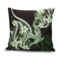Green Black Aloha Hawaii Pillow Cover Polynesian Shark Tattoo Plumeria